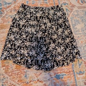 Floral Black and Cream Women's Skirt